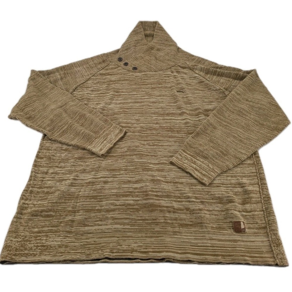 A.‎ Tiziano Mens 4XL Sweater Brown Cowl Neck Asymmetrical Button Pullover B&T